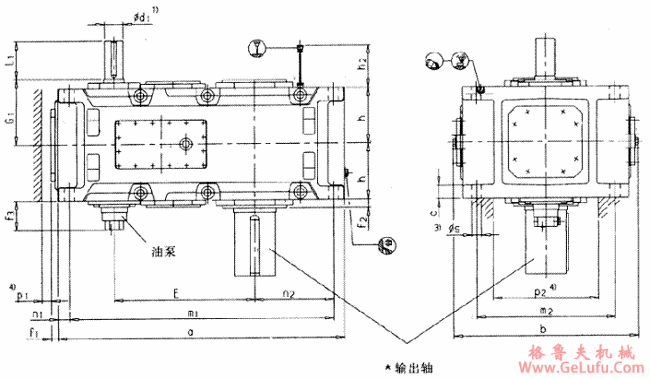 H2.V型平行轴齿轮箱二级传动立式安装(图2)
