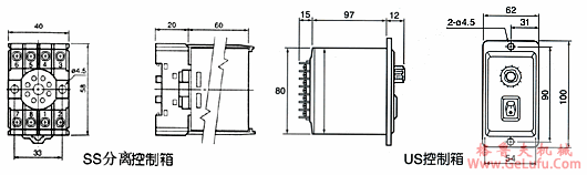 US无段变速马达控制箱尺寸图(图2)