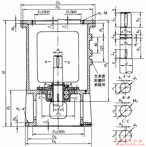 XD1、XD2、XD3、XD4、XD5、XD6、XD7、型单支点机架外形尺寸(图2)