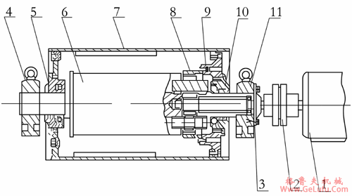 WD型外装式电动滚筒型号说明及结构图(图3)