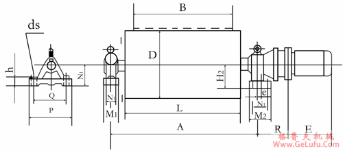 WD型外装式电动滚筒安装尺寸(图2)