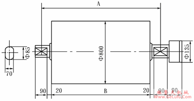 TJ型电动滚筒的技术规格参数（直径800～1000mm）(图2)
