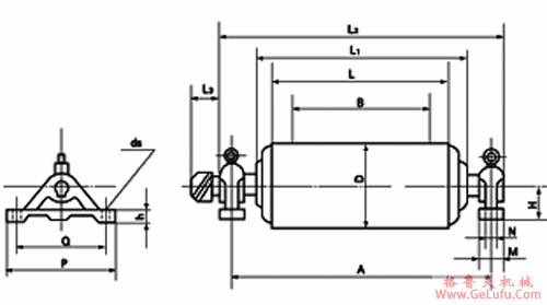 YZ型油冷、油浸式摆线针轮电动滚筒的外形安装尺寸(图2)