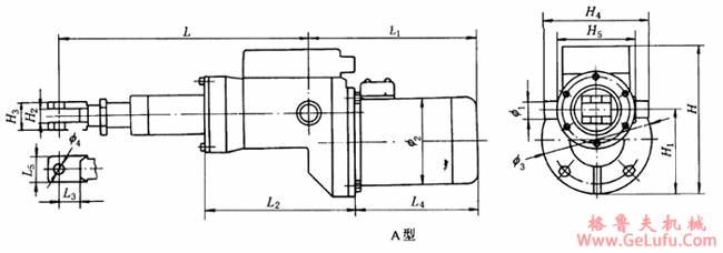 DG型电动推杆A型外形尺寸(图2)