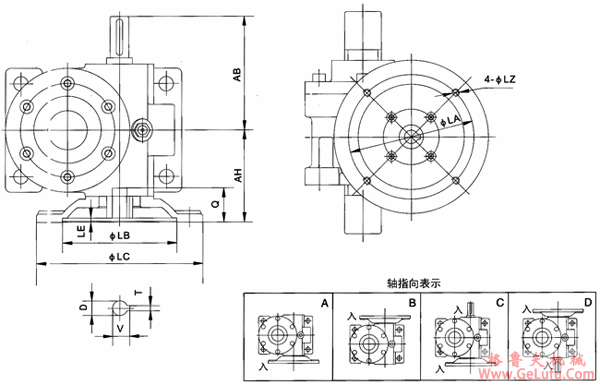 JRSSD系列蜗轮丝杆升降机安装尺寸(图2)