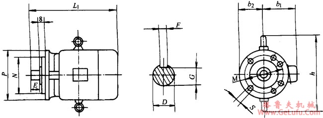 JQLX系列轮胎硫化机用异步电动机外形及安装尺寸(图2)