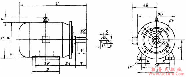 NEMA标准三相异步电动机外形尺寸(143~499T机座)(图4) NEMA标准三相异步电动机外形尺寸(143~499T机座)(图4)