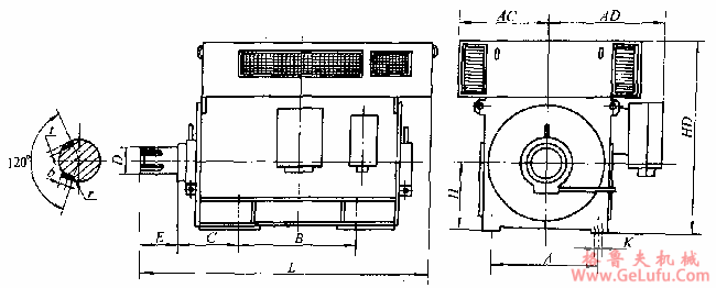 YQF、YRQF系列高压三相异步电动机外形及安装尺寸(图3)