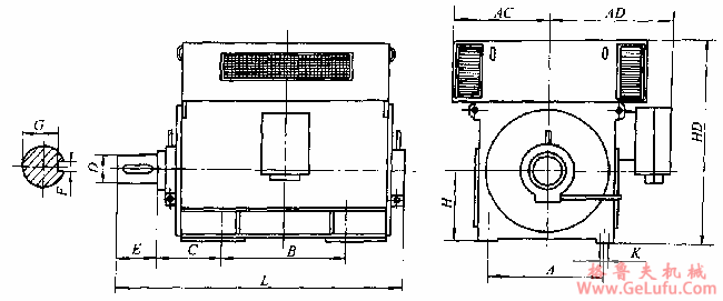 YQF、YRQF系列高压三相异步电动机外形及安装尺寸(图2)