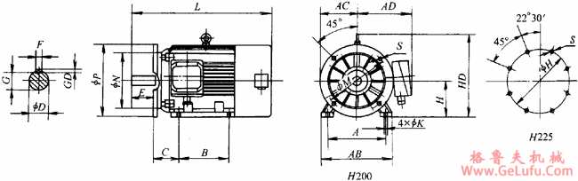 YTSP系列(IC416)变频调速三相异步电动机外形尺寸(H90~355mm) (图4) YTSP系列(IC416)变频调速三相异步电动机外形尺寸(H90~355mm) (图4)