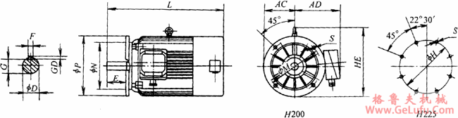 YTSP系列(IC416)变频调速三相异步电动机外形尺寸(H90~355mm) (图3) YTSP系列(IC416)变频调速三相异步电动机外形尺寸(H90~355mm) (图3)