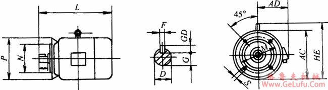 YTPS系列交流变频调速三相异步电动机外形尺寸（H80～200mm）(图3)