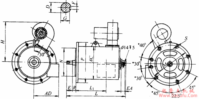 YYTD系列电梯用三相异步电动机外形尺寸(图3)