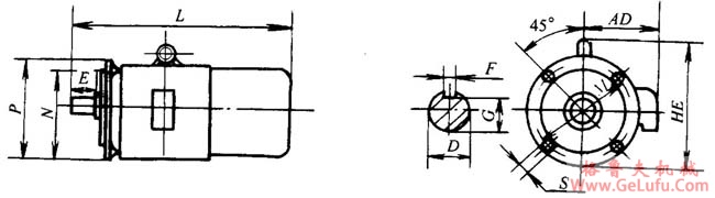 YDEJ系列多速电磁制动三相异步电动机外形尺寸（H80～160mm）(图3)