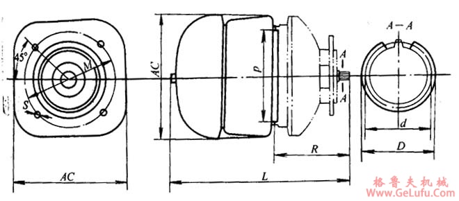 PK系列锥形转子制动三相异步电动机参数、尺寸(图2)