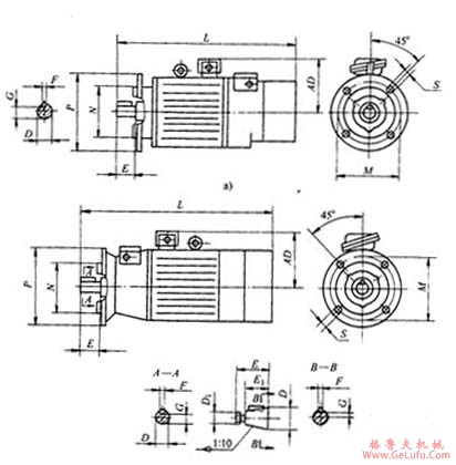 YZRE系列起重及冶金用绕线转子制冻三相异步电动机外形尺寸(图4) YZRE系列起重及冶金用绕线转子制冻三相异步电动机外形尺寸(图4)
