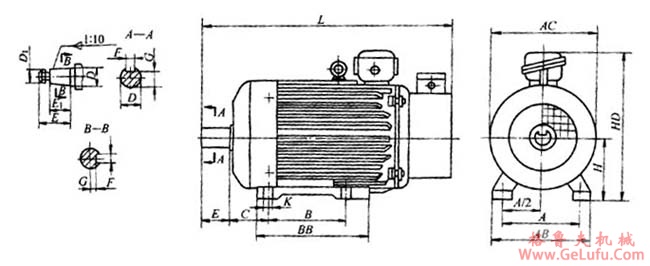 YZE系列起重及冶金用电磁制动三相异步电动机外形尺寸(图2) YZE系列起重及冶金用电磁制动三相异步电动机外形尺寸(图2)