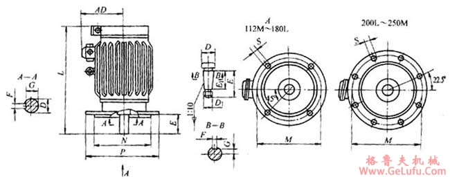 YZE系列起重及冶金用电磁制动三相异步电动机外形尺寸(图4)