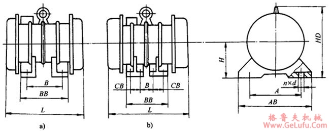 YJZ系列激振异步电动机（2～140KN）外形尺寸(图3)