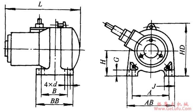 VA、VB系列振动三相异步电动机外形及安装尺寸(图3)