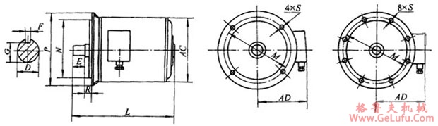 YSCL、YLZC系列冷却塔专用低噪声三相异步电动机外形及安装尺寸(图4)