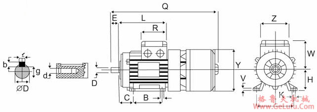 WYEJA系列制动电动机安装及外型尺寸 (图2)