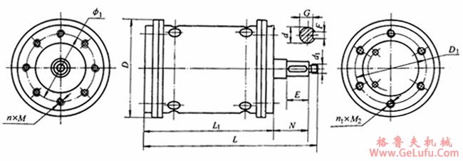 YGJ系列油浸式滚筒用三相异步电动机外形尺寸（IP10）(图2)