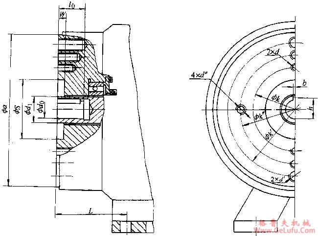 YYB系列油泵专用三相异步电动机外形及安装尺寸(图2)
