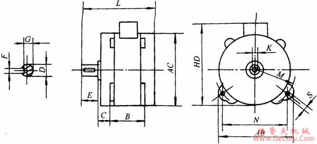 D系列高极比双速异步电动机外形及尺寸(图2)