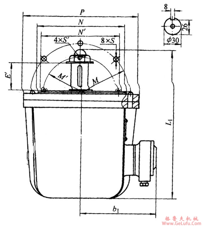 YPL、NPL、NP制冷屏蔽泵用三相异步电动机外形尺寸(图3)