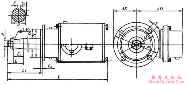 YLM2型炉用密封异步电动机外形及安装尺寸(图2)