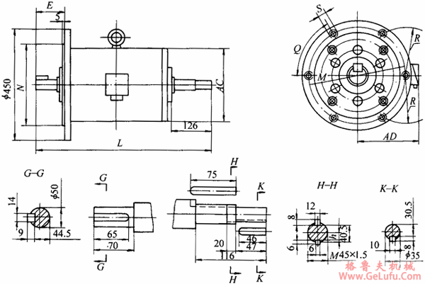 VF、YTVF、YBT系列电梯专用变频调速电动机外形尺寸(图4)