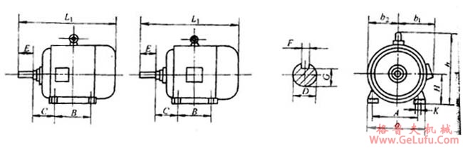 YKZ、FXZ型自制动异步电动机外形尺寸（H80～H160）(图2)