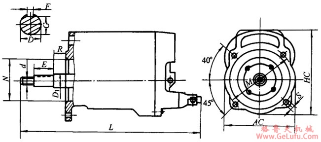 YWQ100-2型干潜污异步电动机外形及安装尺寸(图2)