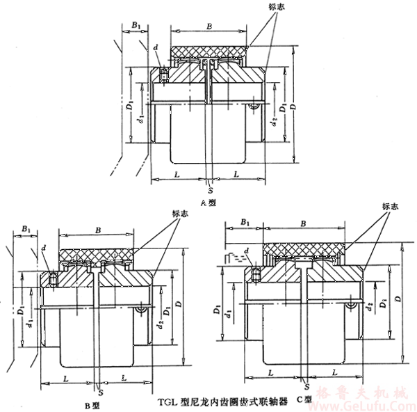 TGL11型鼓形齿联轴器M100(图1)