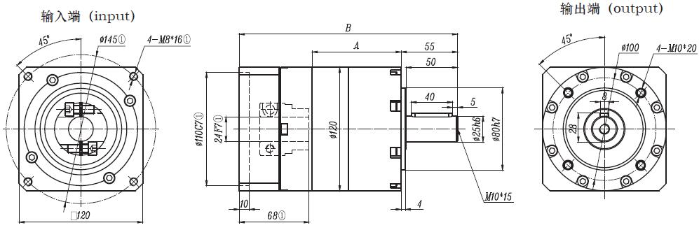PL120伺服行星减速机PL120 servo planetary gearbox(图1)