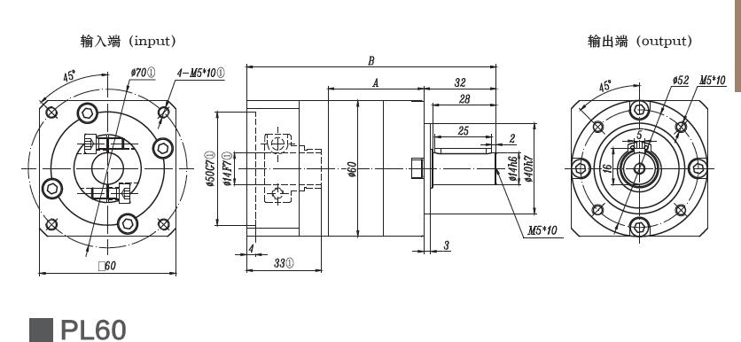 PL60伺服行星减速机PL60 servo planetary gearbox(图1)